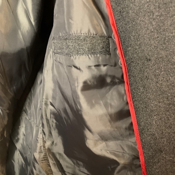 Ladies Grey Pea Coat Size Medium Alpine Swiss Double Breasted Wool Blend Jacket - Picture 8 of 8